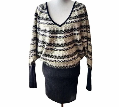 Vestido Suéter Tejido Free People Para Mujer Talla M Fair Isle Twofer Mezcla Cachemira Foto 1 de 4