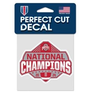 Ohio State Buckeyes NCAA Wincraft 2024 National Champions Perfect Cut Decal 4x4 - Picture 1 of 1