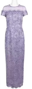 JS Collections Sequin Lace Evening Gown Dress Color Smokey Violet Size 2 - Picture 1 of 3