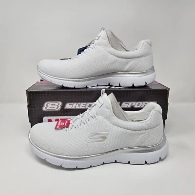 Zapato deportivo cómodo para mujer Skechers Sport Summits 'blanco/plateado' / 12980 / talla 10 Foto 1 de 4
