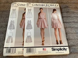 Simplicity Pattern 8086 Ms CYNTHIA ROWLEY Dress in 2 Lengths w/Bodice Variations - Picture 1 of 4