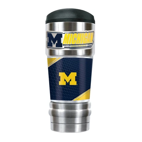 Michigan Wolverines "MVP" 18 ounce Stainless Steel Tumbler Cup by Great American Cover