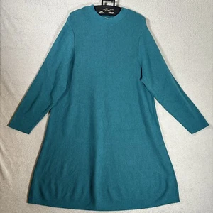 J Jill Size 3x Sweater Dress Knee to Midi Length Aquamarine Chambery Knit Long - Picture 1 of 12