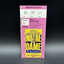 1987 NOTRE DAME VS. USC JEWELED SHILLELAGH GAME 100TH ANNIVERSARY TICKET STUB
