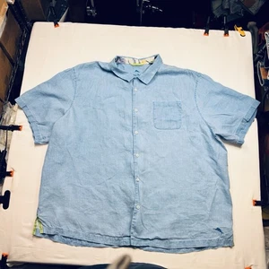 Tommy Bahama Relax 100% Linen Short Sleeve Button Up Short Men's Size 3XLB Blue - Picture 1 of 20