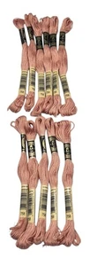 11 Skeins DMC Cotton Embroidery Floss Vy Lt Terra Cotta 758 France 8.7y Each NEW - Picture 1 of 5