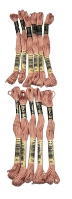 11 Skeins DMC Cotton Embroidery Floss Vy Lt Terra Cotta 758 France 8.7y Each NEW - Image 1 of 4