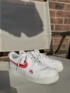 Nike Air Force 1 LV8 “Low Utility” in White And Red Size 6 GREAT CONDITION!  - Picture 1 of 6