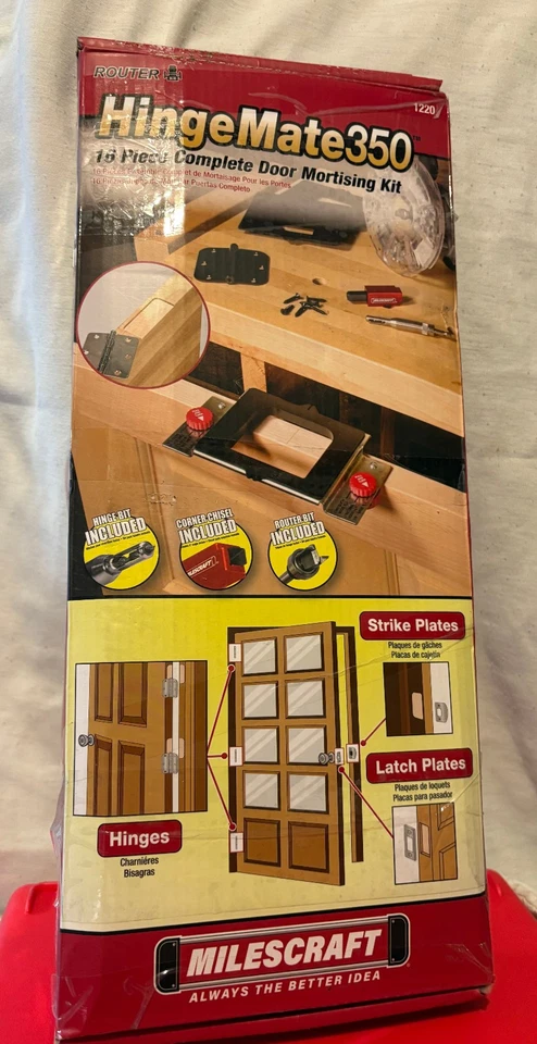 Milescraft, HingeMate 350, Kit Completo de Mortaja de Puerta de 16 Piezas Instalación de Puertas Foto 1 de 4