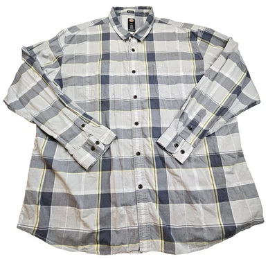 Camisa Dickies Para Hombre Talla 2XL Gris A Cuadros Abotonada Manga Larga Foto 1 de 4
