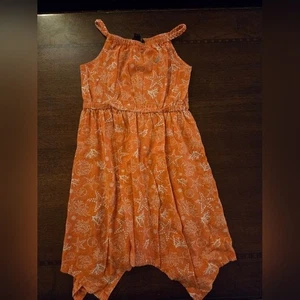 girl 7 Nautica sundress orange and white - Picture 1 of 1