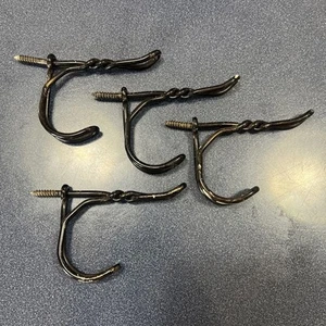 4 Vintage antike gedrehte Draht Garderobenhaken zum Schrauben Stil 3" Landhaus rustikal - Bild 1 von 2