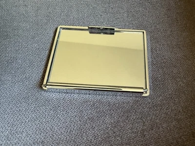 Clinique Blue Compact Mirror Silver Pocket 3” X 2.25” Essentials Travel Small - Image 1 of 2