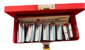 Blackhawk Tools USA 8Pc SAE Deep Socket - Clean, Metal Case - Picture 1 of 2