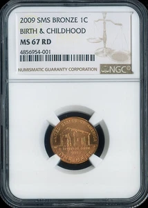 2009 Birth & Childhood Cabin Lincoln Cent NGC MS67 RD SMS Quality - Picture 1 of 2
