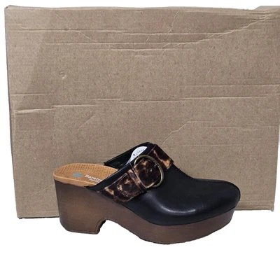 Baretraps Women's Belita Leopard Buckle Strap Wedge Platform Clogs Mules Sz 7.5M - Image 1 of 4