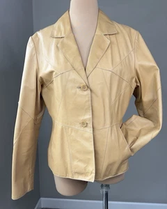 Giacca blazer vintage Western Wilsons pelle Maxima marrone patchwork pelle L - Foto 1 di 8