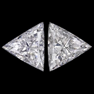3.22ct TRILLION CUT F-G SI DIAMOND STUD EARRINGS MATCHING PAIR LOOSE TRIANGLE - Picture 1 of 1