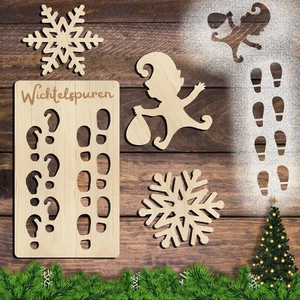 Wichtel Fußabdrücke Zubehör Holz Schablone Weihnachten Wichtelzubehör - Bild 1 von 6