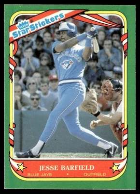 1987 Fleer Star Stickers Jesse Barfield Toronto Blue Jays #4 - Image 1 of 2