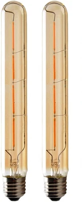 2 x  E27-T30 Filament Vintage LED Bulbs 225mm Decorative Long Tube Amber Glass - Image 1 of 4