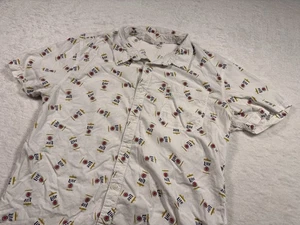 Miller Lite Men’s XL Short Sleeve Button-Up Dress Shirt Beer Can Logo - Picture 1 of 12