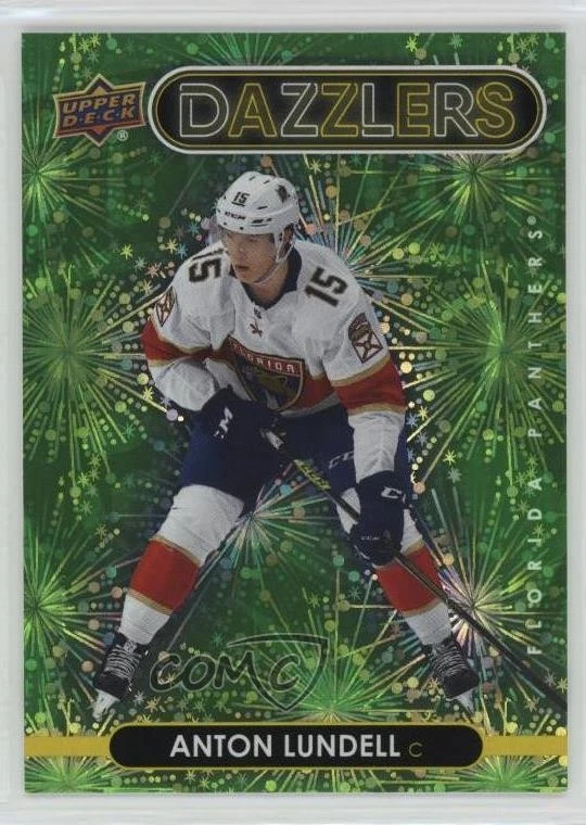 2021 Upper Deck Extended Series Dazzlers Green Anton Lundell #DZ-116 Rookie RC - Image 1 of 2