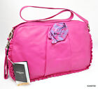 Nwt RENATO ANGI Italy Nappa Leather Flower Hobo Handbag Shoulder Bag ~Hot Pink