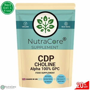CDP Choline 550mg Alpha 100%GPC Capsule-100%Natural Citicoline Supplement-90Caps - Picture 1 of 10