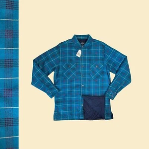 90s M quilt-lined flannel, vintage 1990s Alpine Trail flannel shirt jacket, NOS - Picture 1 of 7
