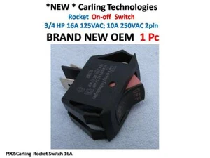 Philmore 30-16703 SPST OFF-ON, Black/Red Snap-In Rocker Switch 16A@125V AC - Picture 1 of 4