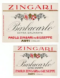 EV0004 Etichetta Vino Barbacarlo ditta Zingari anni 50 - Picture 1 of 1