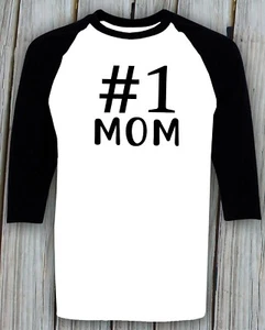 #1 Mom T-shirt Mama Mommy Mothers Day Birthday Christmas Gift Aunt Grandma - Picture 1 of 2