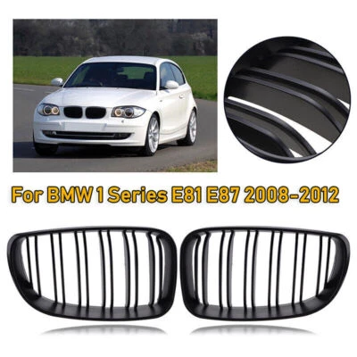 Front Kidney Grilles Grill For BMW 1 Series 128i 135i E87 2004-2007/ E81 2007~11 - Image 1 of 4