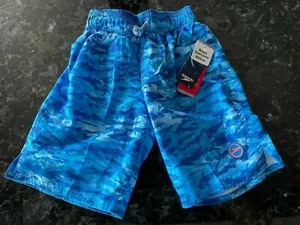 NWT Speedo Swimsuit XXS Boys Size 4-5 Swim Trunks Longer Length Sharks - Picture 1 of 6