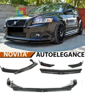0037 VOLVO V50 2003-2012 LIP SPOILER PARAURTI ANTERIORE NERO SPLITTER -V- - Imagen 1 de 6