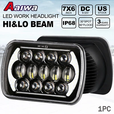 Faro LED 5x7" 7x6 haz alto/bajo DRL luz principal para Toyota Hilux Jeep 1983-2004 Foto 1 de 4