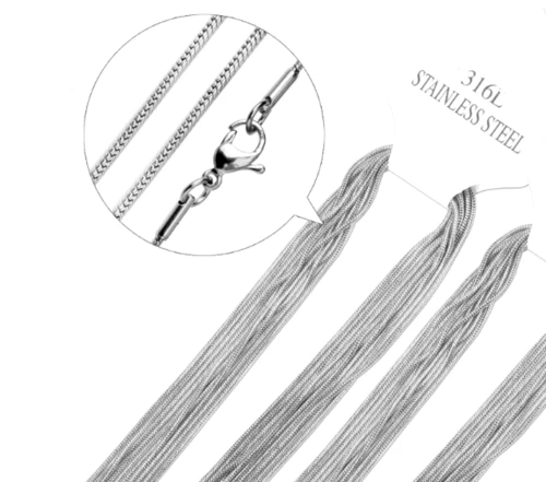 Collana Snake In Acciaio Inox Maglia Serpente 1mm Uomo Donna 50Cm Anallergica