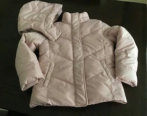 EUC Gap Kids Girl Pink Puffer Jacket Coat Detachable Hood Size XL 12 - Picture 1 of 8