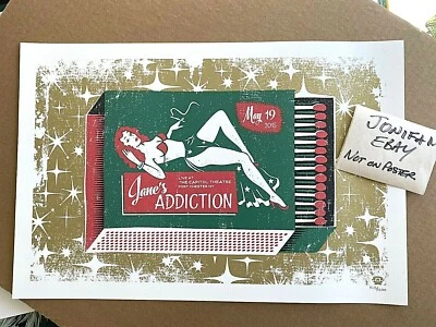 RARE! JANES ADDICTION THE CAPITOL Port Chester NY 2015 Screen Print Poster #/200 - Image 1 of 4