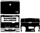 Housse autocollant peau carbone pour 2012-2013 Alienware M17X R3 R4 17,3" ancienne version