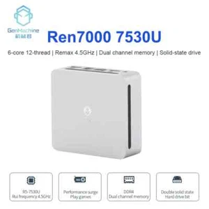 GenMachine Mini PC Ren7000 7530U AMD Ryzen5 7530U CPU 4.5GHz Win10/11 DDR4 WiFi6 - Picture 1 of 20