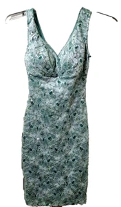 Crystal Doll Dress Women's Small Sleeveless Mini Green Sequin Missing 60 Score - Picture 1 of 9