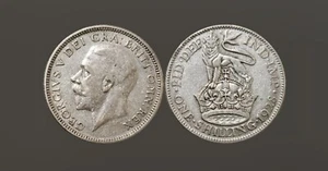 1 SHILLING GEORGE V 1928 GREAT BRITAIN SILVER COIN (TYPE 4)! - Picture 1 of 1