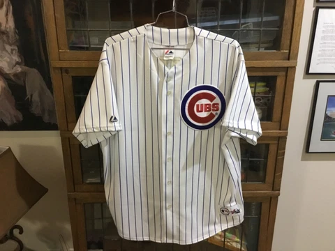 VTG Sammy Sosa #21 Chicago Cubs Pinstriped MAJESTIC SEWN Home Jersey SZ XXL Cover