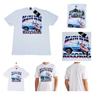 Death Row Records M Men's T Shirt -White Blue Pink 90s Lowriders Snoop Dogg -New - Picture 1 of 7