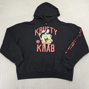 Nickelodeon Spongebob Squarepants Hoodie Sweatshirt Mens Large Black Krusty Krab - Picture 1 of 8