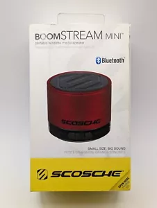 Scosche BoomStream Mini Portable Bluetooth Wireless Media Speaker Red, New - Picture 1 of 3