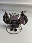 Halloween Stained Glass Bat Votive Candle Holder Home Decor Figurine Decoration