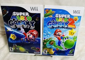 Super Mario Galaxy 1 And 2 with Manuals & Inserts! Nintendo Wii. - Picture 1 of 9